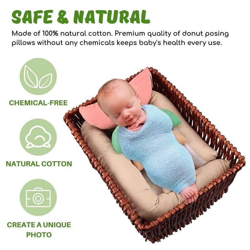 Sunmig Newborn Photography Props, Ultra-Soft Cotton Baby Donut Posing Pillows, Professional Photo Studio Posing Props Set, 6 Pieces, Multicolor - Image 3